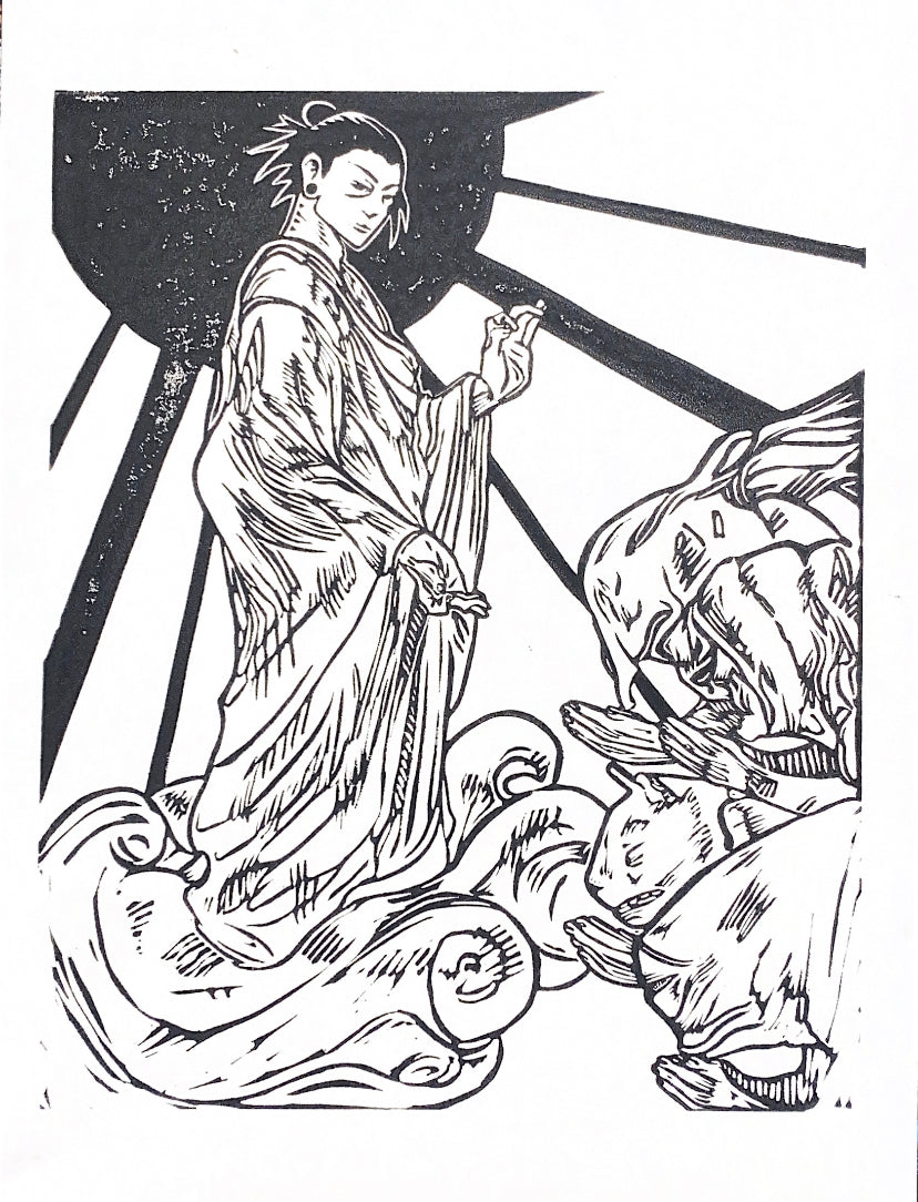 Curse Linoleum Print