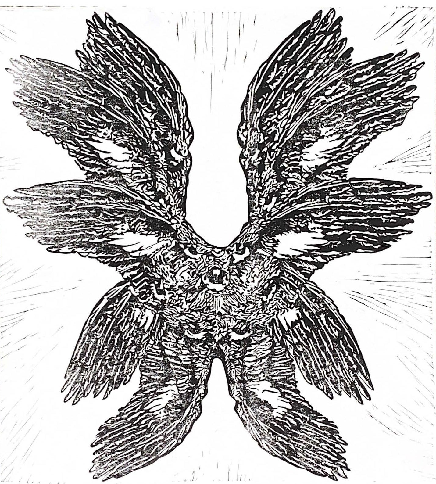 Seraphim Old Testament Angel Linoleum Print