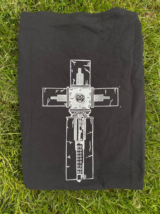 Woolfwood Punisher Linoleum Printed Black T-shirt