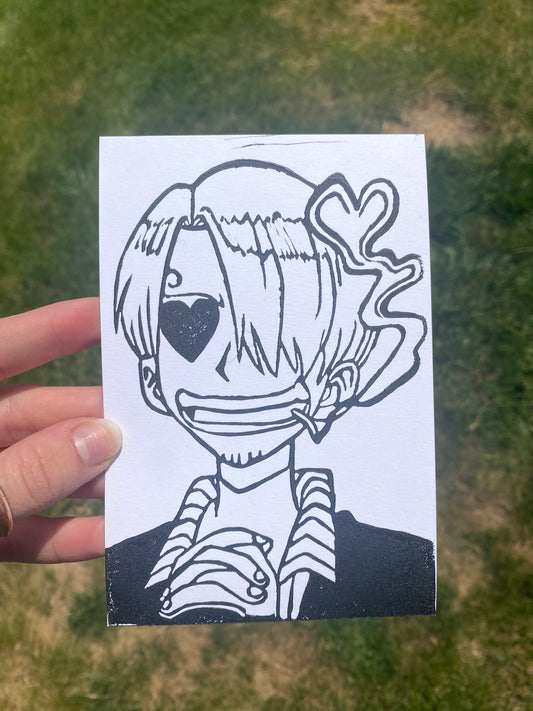 Lover Boy Linoleum Print