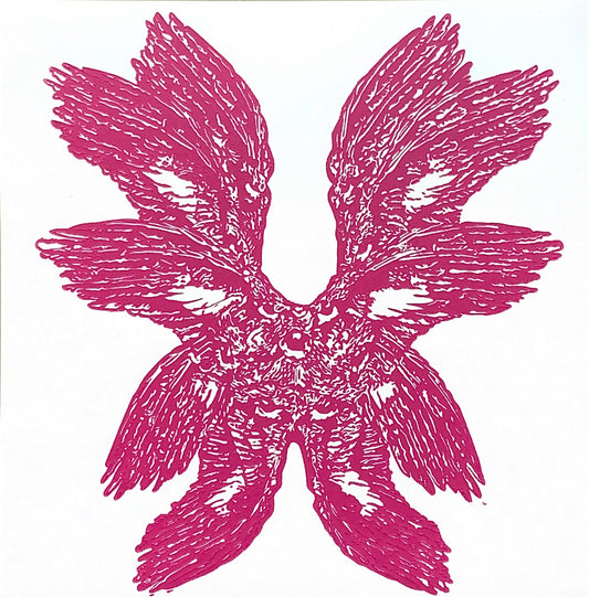 Seraphim Angel Pink Linoleum Print