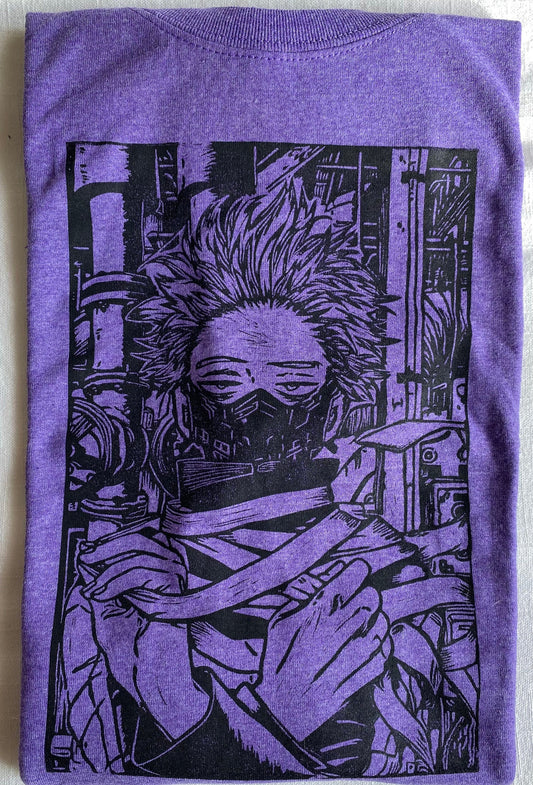 Sleepy Purple Hero Linoleum Printed Purple T-shirt