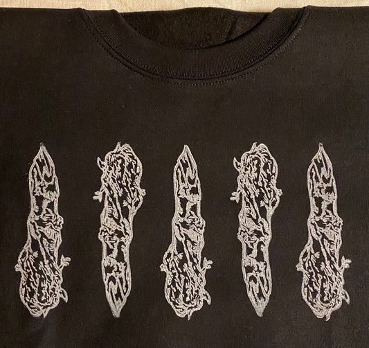 Magic Fingers Linoleum Printed Black Crewneck