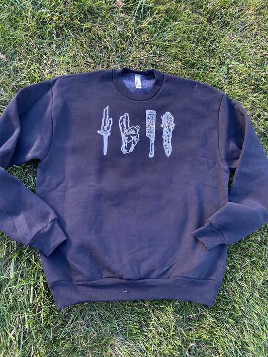 JJK Men Linoleum Printed Black Crewneck