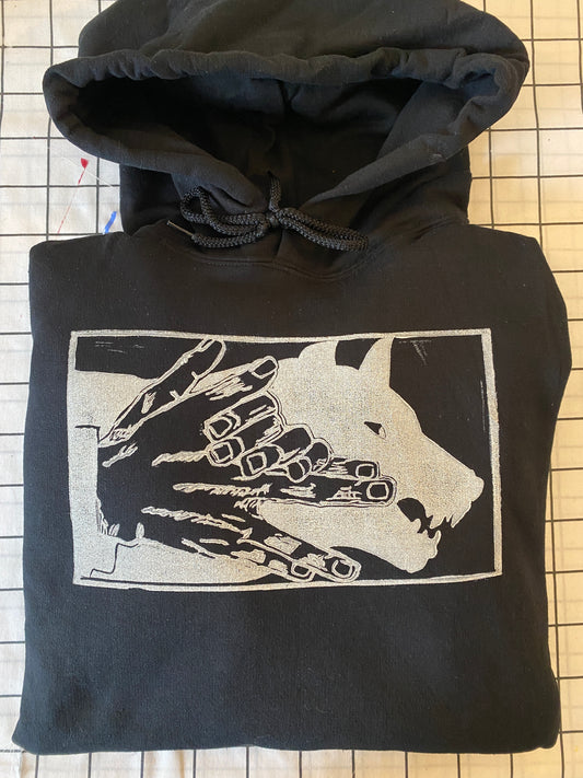 Demon Dogs Linoleum Printed Black Hoodie