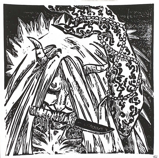 Reaper Death Seal Linoleum Print